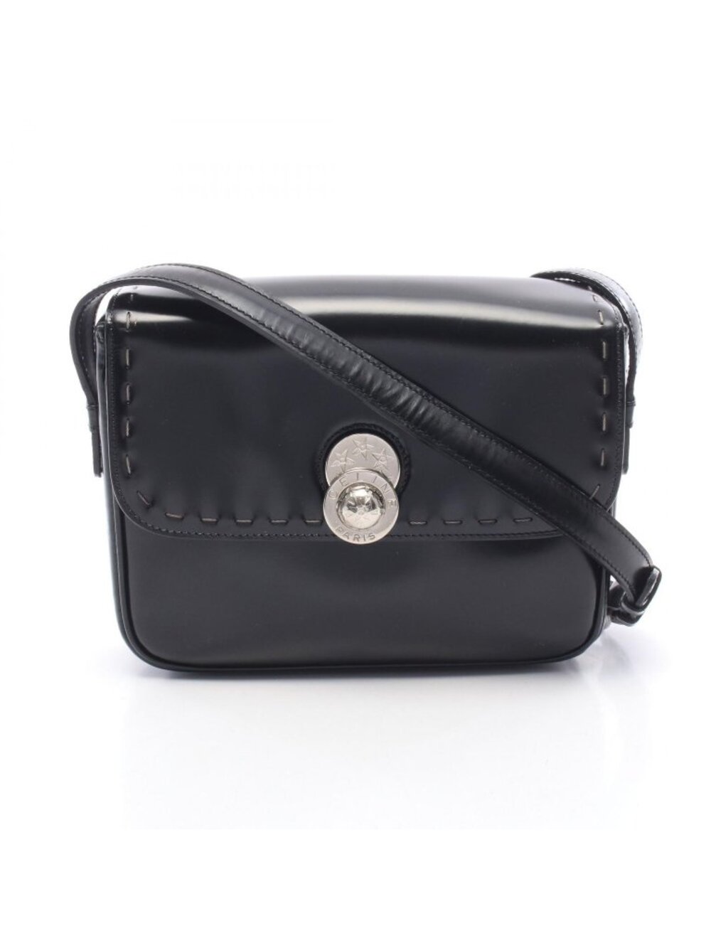 Celine Shoulder Bag Star Ball Patent Leather